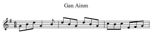 Gan Ainm - staff notation