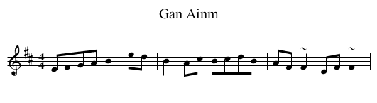Gan Ainm - staff notation