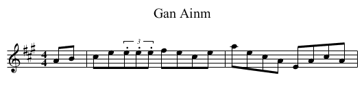 Gan Ainm - staff notation