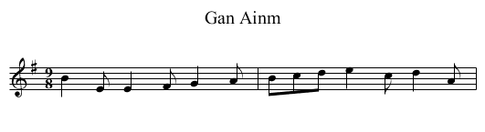 Gan Ainm - staff notation