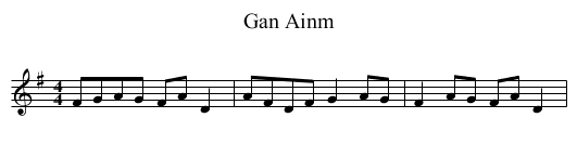 Gan Ainm - staff notation