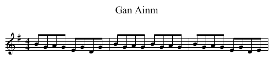 Gan Ainm - staff notation
