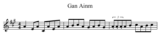 Gan Ainm - staff notation