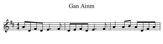 Gan Ainm - staff notation