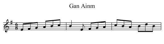 Gan Ainm - staff notation
