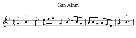 Gan Ainm - staff notation