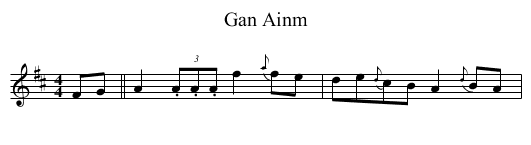 Gan Ainm - staff notation