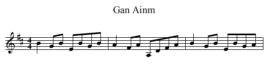 Gan Ainm - staff notation