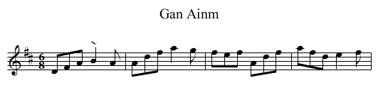Gan Ainm - staff notation
