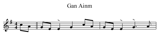 Gan Ainm - staff notation