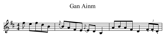 Gan Ainm - staff notation