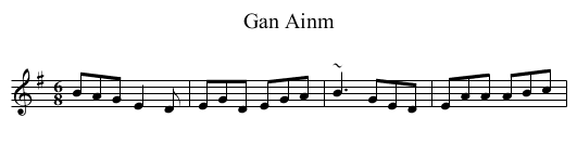 Gan Ainm - staff notation