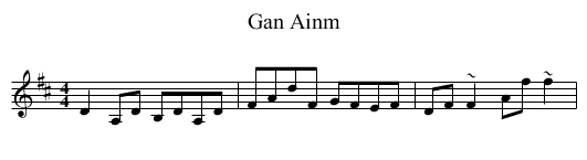 Gan Ainm - staff notation