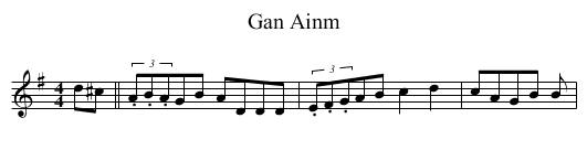 Gan Ainm - staff notation