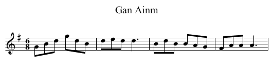 Gan Ainm - staff notation