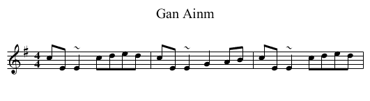 Gan Ainm - staff notation