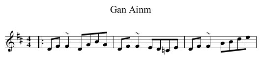 Gan Ainm - staff notation