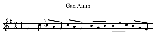 Gan Ainm - staff notation