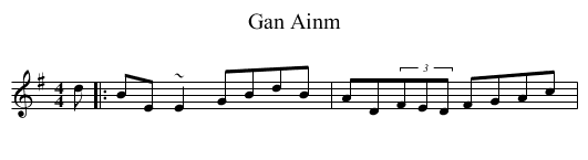 Gan Ainm - staff notation