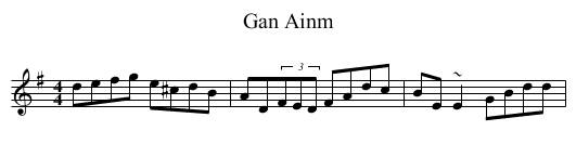Gan Ainm - staff notation