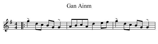 Gan Ainm - staff notation