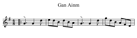 Gan Ainm - staff notation