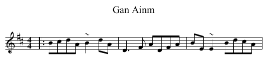 Gan Ainm - staff notation
