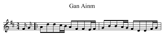 Gan Ainm - staff notation