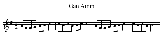 Gan Ainm - staff notation