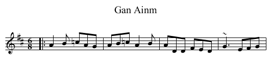 Gan Ainm - staff notation