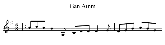 Gan Ainm - staff notation