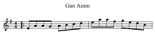 Gan Ainm - staff notation