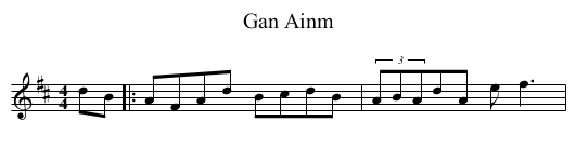 Gan Ainm - staff notation