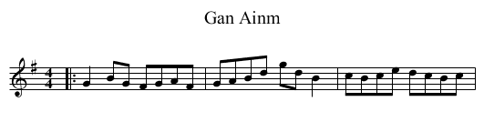 Gan Ainm - staff notation
