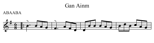 Gan Ainm - staff notation