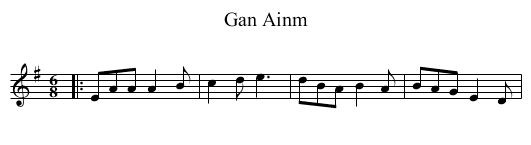 Gan Ainm - staff notation