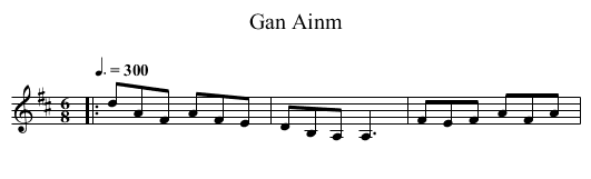 Gan Ainm - staff notation