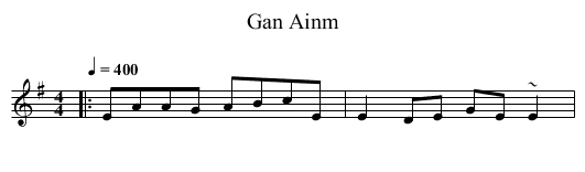 Gan Ainm - staff notation
