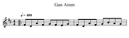 Gan Ainm - staff notation