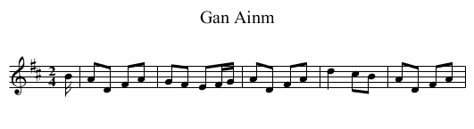 Gan Ainm - staff notation
