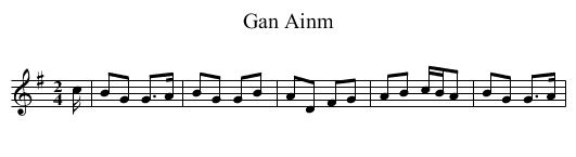 Gan Ainm - staff notation