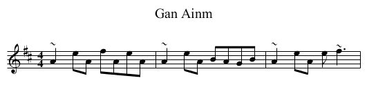 Gan Ainm - staff notation