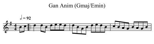 Gan Anim (Gmaj/Emin) - staff notation