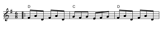 Gander in the Pratie Hole - staff notation
