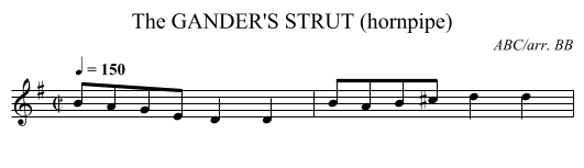 GANDER'S STRUT (hornpipe), The - staff notation