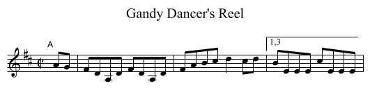 Gandy Dancer's Reel - staff notation
