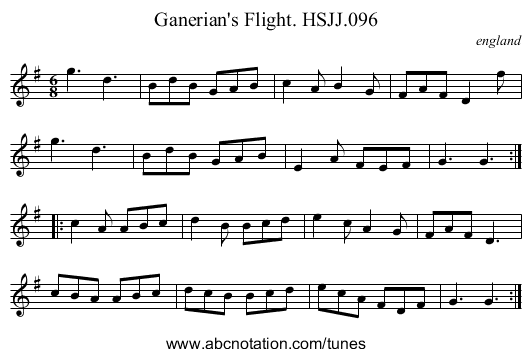 Ganerian's Flight. HSJJ.096 - staff notation