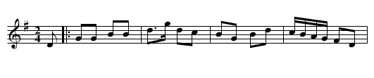 Gånglåt bortåt vägen - staff notation