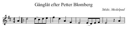 Gånglåt efter Petter Blomberg - staff notation
