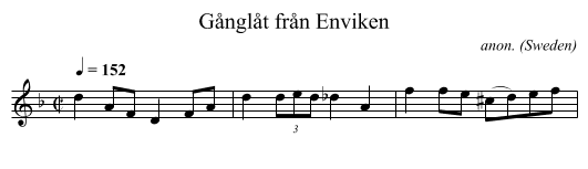 G&aring;ngl&aring;t fr&aring;n Enviken - staff notation